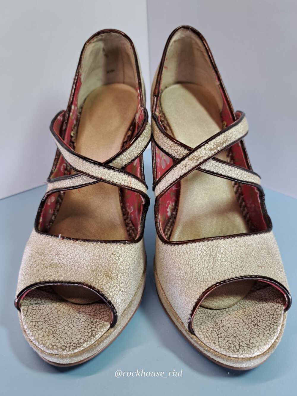Kenzie CrazyCat Pinup Heels in Bone 6.5 - Picture 4 of 16